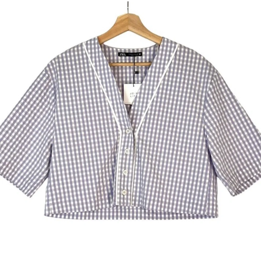 Zara purple and white gingham pants set - Picture 3 of 7